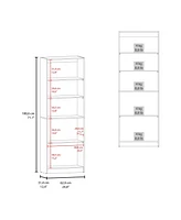 Beyerville Bookcase with Open Storage and 2 Doors, Stained Walnut