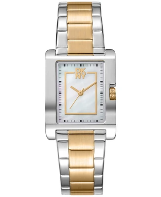 Dkny Women's Westside Midi White Mop Dial Gold Two-Tone Stainless Steel Bracelet Watch 25.5x33mm