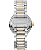 Dkny Women's Eastside Logo Silver Dial Gold Two-Tone Stainless Steel Bracelet Watch 36mm