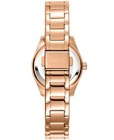 Dkny Women's Chambers Glitz Rose Gold-Tone Stainless Steel Bracelet Watch, 30mm