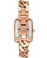 Dkny Women's City Glitz White Mop Dial Red Gold-Two-Tone Stainless Steel Bracelet Watch 27x34.5mm