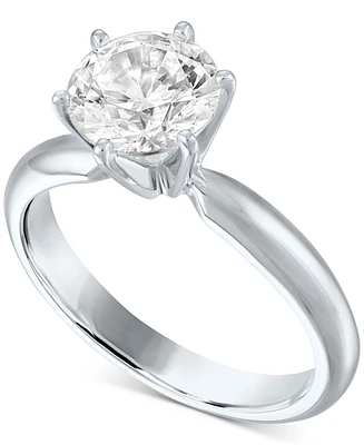 Gia Certified Diamond Solitaire Engagement Ring (1-1/2 ct. t.w.) in 14k White Gold