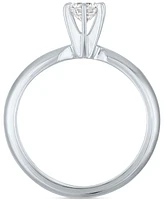 Gia Certified Diamond Solitaire Engagement Ring (1/2 ct. t.w.) in 14k White Gold