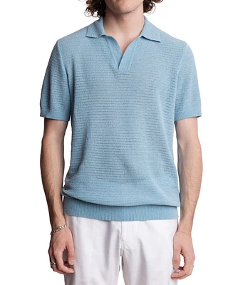 Paisley & Gray Men's Slim Fit Short Sleeve Open Collar Knit Polo Sweater