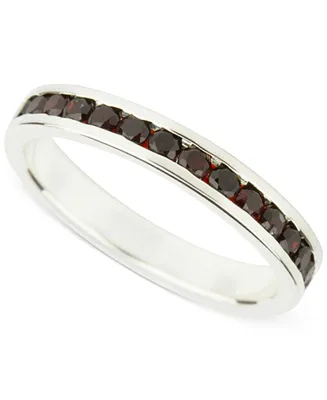 Garnet (1 c.t.t.w.) Channel-Set Eternity Ring Sterling Silver