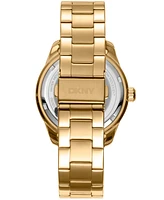 Dkny Men's Crosby Sport Black Gold-Tone Stainless Steel Bracelet Watch, 42mm