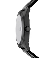 Dkny Men's Modernist Classics Black Leather Strap Watch, 40mm