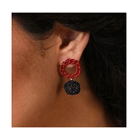 Sohi Women's Textured Drop Earrings