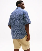 Tommy Hilfiger Men's Big & Tall Leaf-Pattern Linen Shirt