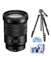 Sony E Pz 18-105mm f/4.0 G Oss Lens for Sony E, Bundle with Vanguard Alta Pro 264AT Tripod and Tbh-100 Head, Cleaning Kit, Cleaning Cloth