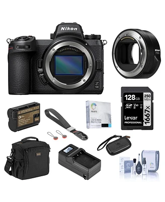Nikon Z 6II Mirrorless Camera Bundle with Ftz Ii Mount Adapter, 128GB Sd Card, Bag, Extra Battery, Charger, Wrist Strap, Screen Protector and Accessor