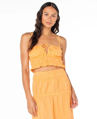 Roxy Juniors' Sunset Mist Cotton Square-Neckline Top