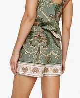 Sanctuary Women's Spring Breaker Border-Print Shorts