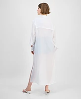 Bar Iii Women's Oversized Button-Front Long-Sleeve Shirt, Exclusively at Macy's