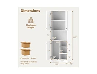 Kitchen Pantry Storage Cabinet – Microwave Stand with Open Shelves for Kitchen Organization