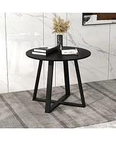 Mid-Century Round Dining Table with Pedestal Base for Dining Room