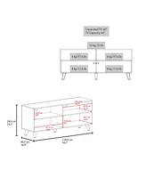 Black City Tv Stand 60" with Open Storage and 1 Door, Wengue