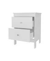 Nogales NightStand with 2 Drawers, Withe