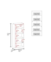 Pine Like Medicine Cabinet with Mirrored Door and Open Storage, White
