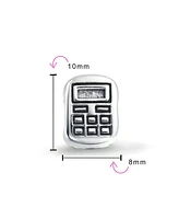 Bling Jewelry Set of 2 Latte Travel Mug Cup Coffee and Calculator Charm Bead Sterling Silver