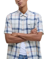 Barbour Men's Croft Short Sleeve Button-Front Tartan Pattern Shirt