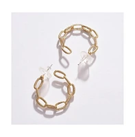 Sohi Women's Chainlink Hoop Earrings