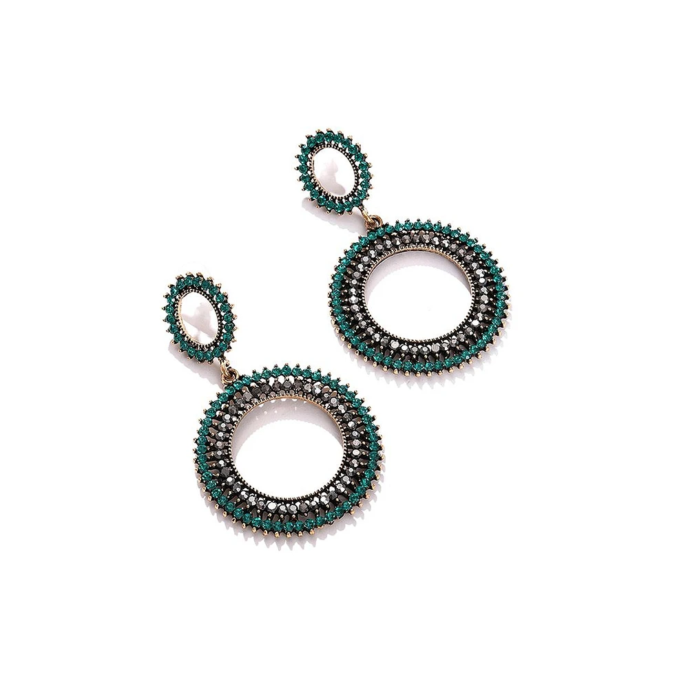 Sohi Women's Gold-Plated Stone Drop Earrings