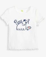 Toddler Girls Artistic Dog Ribbed Tee, Exclusively at Macy's