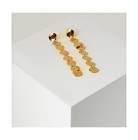 Sohi Women's Gold Plated Designer Dented Drop Earrings