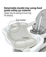 Costway Toddler 3 1 High Chair Adjustable Seat Back and Removable Trays