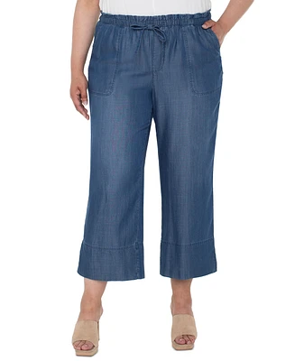 Liverpool Los Angeles Trendy Plus Chambray Pull-On Cropped Pants