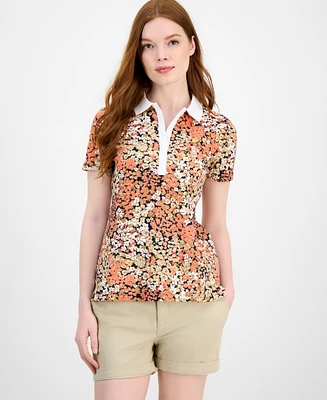 Tommy Hilfiger Women's Floral-Print Polo Shirt