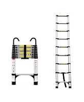 8.5 ft. Reach Aluminum Alloy Multi-Purpose Folding Telescopic Ladder Step Stool Ladder