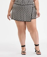 Nina Parker Trendy Plus Geo-Knit Skort