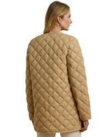 Lauren Ralph Women's Button-Front Collarless Coat