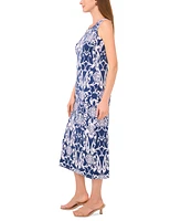 Msk Petite Printed Keyhole-Back Sleeveless Maxi Dress