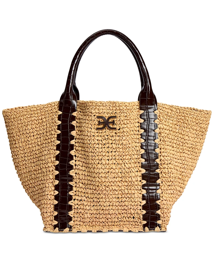 Sam Edelman Marley Large Raffia Collapsible Tote