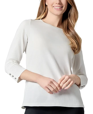 Kasper Women's Scoop-Neck 3/4-Sleeve Blouse