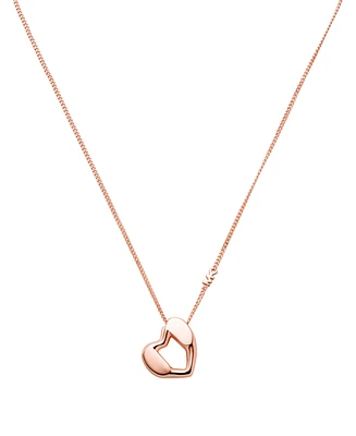 Michael Kors 14K Rose Gold-Plated Sterling Silver Heart Pendant Necklace