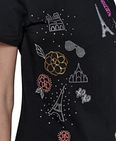 Karl Lagerfeld Paris Women's Embellished Graphic T-Shirt