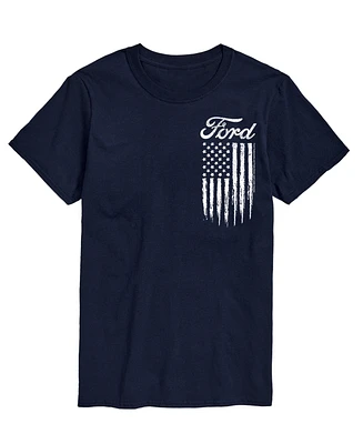 Airwaves Men's Ford Logo Flag American Short Sleeve T-Shirt