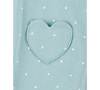 Carter's Baby Girls Cotton Heart-Pocket Sleeveless Romper