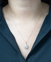 Wrapped in Love Diamond Round & Baguette Teardrop Cluster 18" Pendant Necklace (1/2 ct. t.w.) in 14k Gold, Exclusively at Macy's