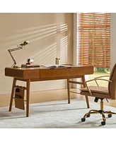 Mid-century Modern Morris 60" Desk with Height Adjustable Desktop and Cable Management