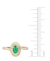 Emerald (3/8 ct. t.w.) & Diamond (1/6 Oval Swirl Ring 14k Gold (Also Ruby Sapphire)