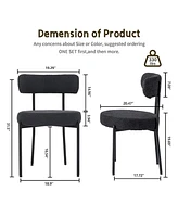 Dyhome Dining Chairs Set of 2, Kitchen Room Chairs, Mid Century Modern Upholstered Boucle