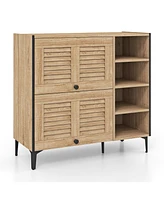Shoe Storage Cabinet with Flip-Up Doors – Clear Panels and Adjustable Tiers for Versatile Organization