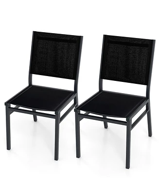 Comfortable Patio Dining Chairs Set of 2 with Breathable Design for Outdoor Use