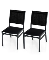 Comfortable Patio Dining Chairs Set of 2 with Breathable Design for Outdoor Use