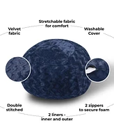 5ft Faux Fur Bean Bag Chair for Adults and Kids with Washable Cover Shredded Memory Foam Large Comfy Lounger for Bedroom Living Room or Dorm-The Pop H